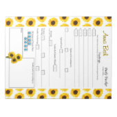 Dagelijks 6-maaltijdjournaal met speciale zonneblo notitieblok (Voorkant)