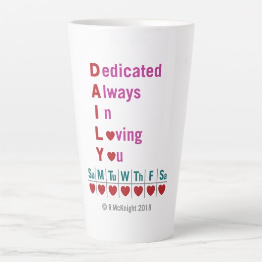 Dagelijks acroniem Lattee Latte Mok (Voorkant)