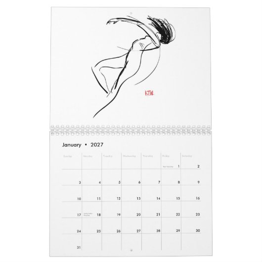 Dagelijks Afbeelding 12-maandelijkse kalender (Jan 2027)