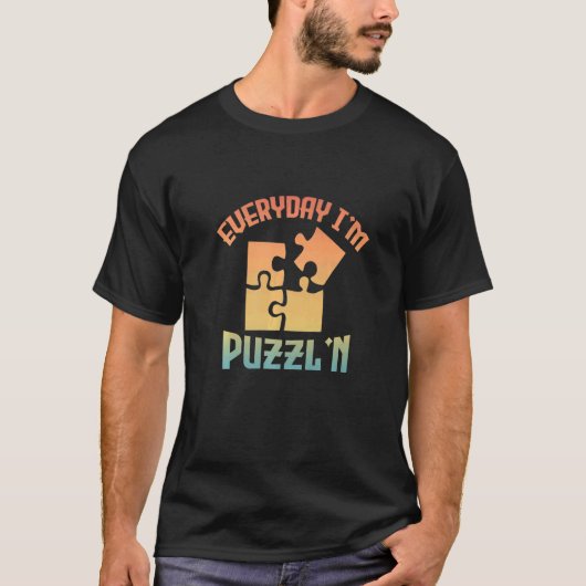 Dagelijks ben ik Puzzl'n Jigzaag Puzzle Master P T-shirt (Voorkant)