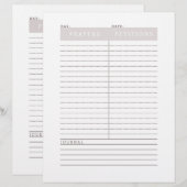 Dagelijks blad voor gebeden (Voorkant / Achterkant)