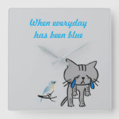 Dagelijks blauw vierkante klok (Voorkant)