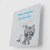 Dagelijks blauw vierkante klok (Hoek)