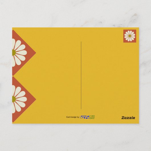 Dagelijks blauw, wit, bloemblauw briefkaart (Achterkant)