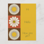 Dagelijks blauw, wit, bloemblauw briefkaart (Voorkant)