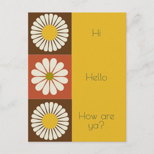 Dagelijks blauw, wit, bloemblauw briefkaart (Voorkant)