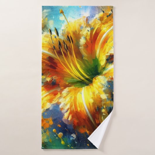 Dagelijks Bloemen Impressionistisch Schilderij Gee Bad Handdoek (Badhanddoek)