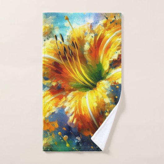 Dagelijks Bloemen Impressionistisch Schilderij Gee Bad Handdoek (Handdoek)