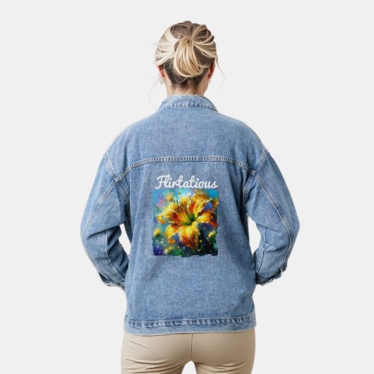 Dagelijks Bloemen Impressionistisch Schilderij Gee Denim Jacket (Model)