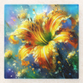 Dagelijks Bloemen Impressionistisch Schilderij Gee Glazen Onderzetter (Voorkant)