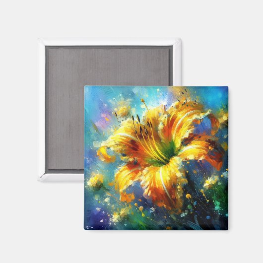 Dagelijks Bloemen Impressionistisch Schilderij Gee Magneet (Voorkant / Achterkant)