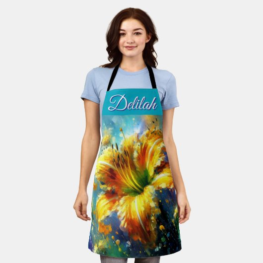 Dagelijks Bloemen Impressionistisch Schilderij Gee Schort (Gedragen)