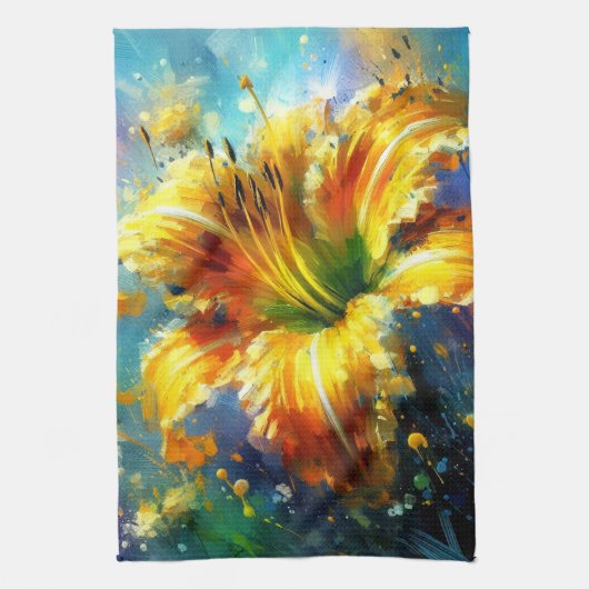 Dagelijks Bloemen Impressionistisch Schilderij Gee Theedoek (Verticaal)