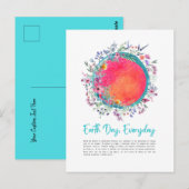 Dagelijks Briefkaart van de kleurrijke Aarde (Voorkant / Achterkant)