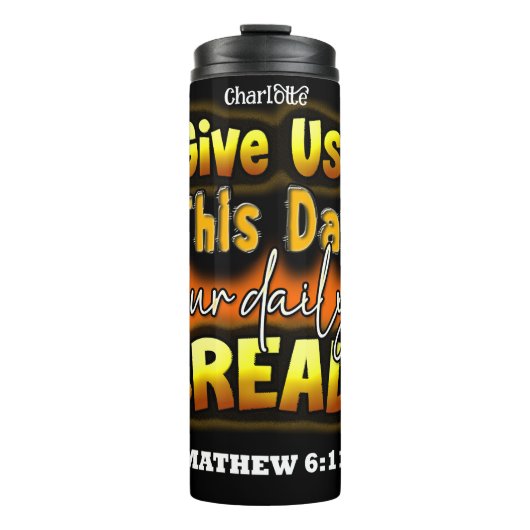 Dagelijks brood: Mattheüs 6:11 Thermosbeker (Voorkant)