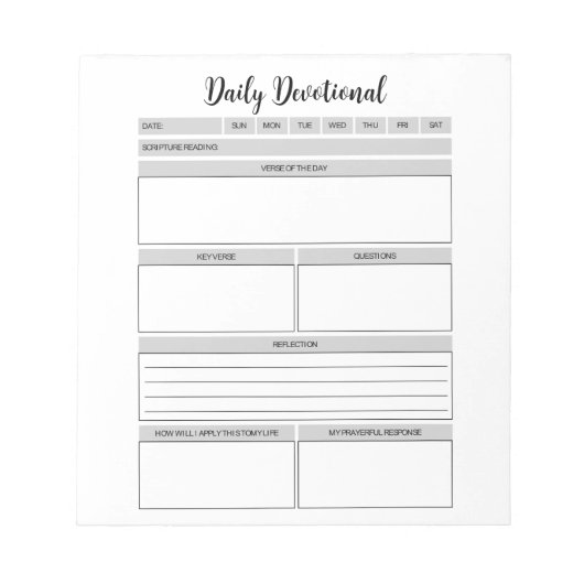 Dagelijks Devotional Planner Notitieblok (Voorkant)