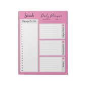 Dagelijks een overzicht maken van de roze minimali notitieblok (Linkerzijde)