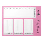 Dagelijks een overzicht maken van de roze minimali notitieblok (Voorkant)