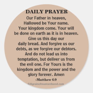 Dagelijks gebed Onze Vader NKJV Ronde Sticker