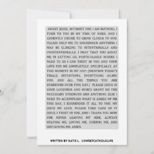 Dagelijks gebed van overgave kaart