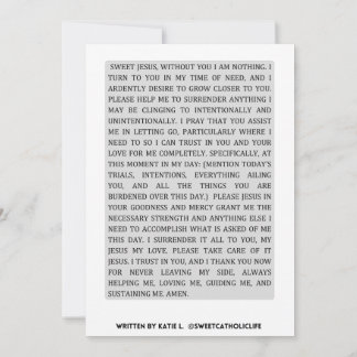 Dagelijks gebed van overgave kaart
