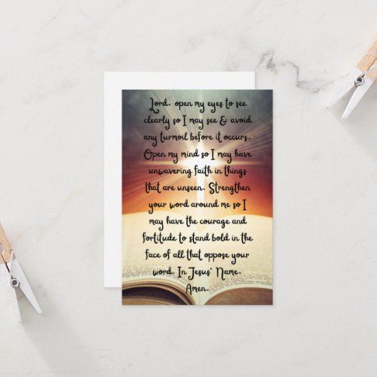 Dagelijks gebeden voor helderheidsvlakke Wenskaart Kaart (Voorkant / Achterkant in situ)