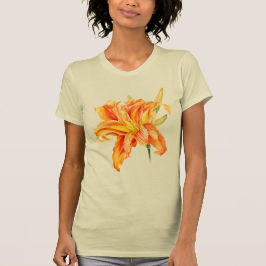Dagelijks geschilderde bloemetjes Hemerocallis t-s T-shirt (Voorkant)