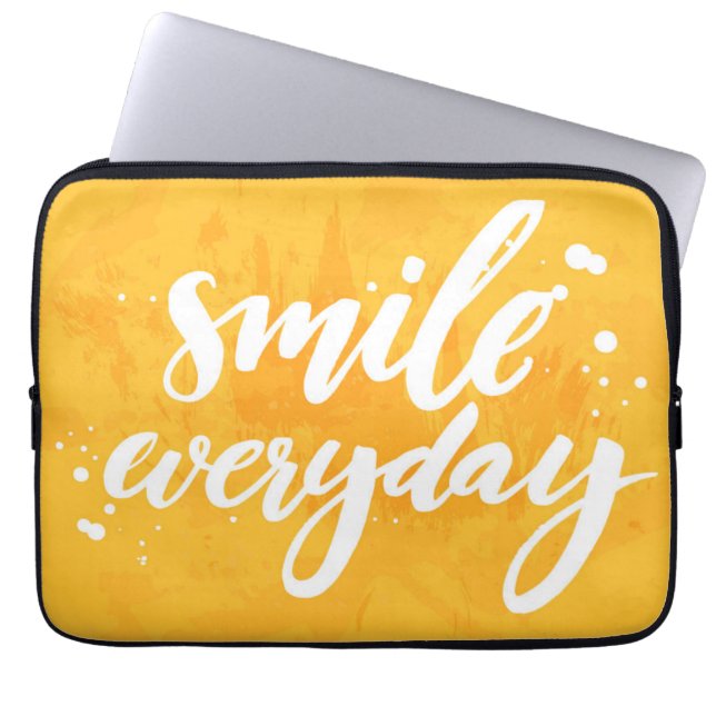 Dagelijks glimlachen laptop sleeve (Voorkant)