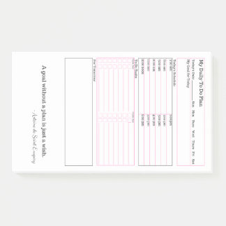 Dagelijks in roze, wit en zwart post-it® notes