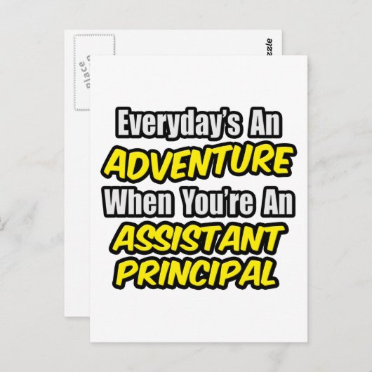 Dagelijks is een avontuur... Assistent-hoofd Briefkaart (Voorkant / Achterkant)