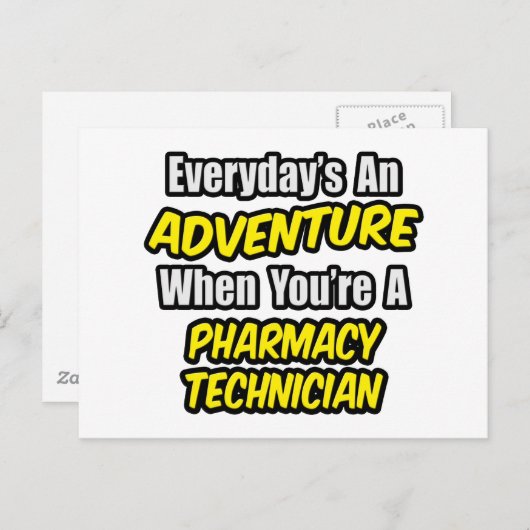 Dagelijks is een avontuur ... Farmaceutische techn Briefkaart (Voorkant / Achterkant)