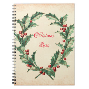Dagelijks kersttijdlijstjournaal voor feestdagen notitieboek