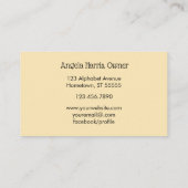 Dagelijks  kindermeisje visitekaartje (Achterkant)