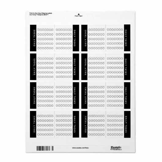 Dagelijks label Checklist Planner Sticker (Full Sheet)