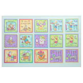 Dagelijks leven van honden Blokken Whimsy Colorful Stof