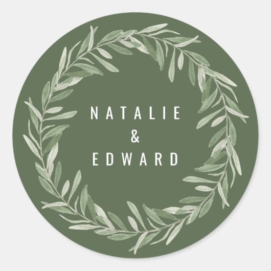 Dagelijks lintblad voor olijfboomgaarden met moder ronde sticker (Voorkant)