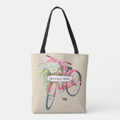 Dagelijks mandje roze fietspatroon tote bag (Achterkant)