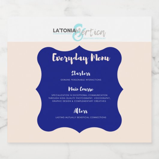 Dagelijks menu sparkling wijnetiket (Enkel label)