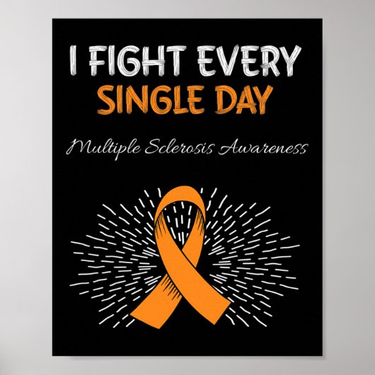 Dagelijks multiple sclerose bewustzijn Oranje ribb Poster (Voorkant)