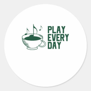 Dagelijks muziek afspelen ronde sticker