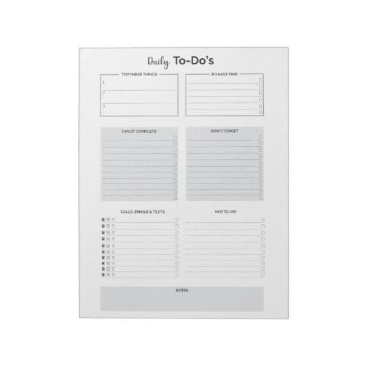 Dagelijks naar-doe-notebookscherm notitieblok (Linkerzijde)