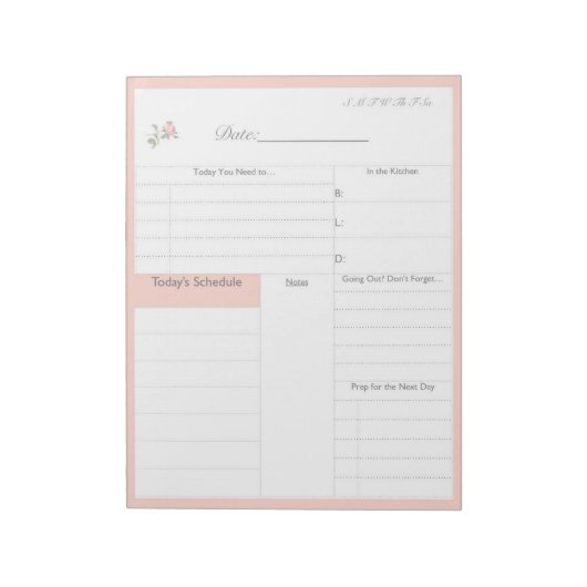 Dagelijks Notitieblok aanbieden -  (Linkerzijde)