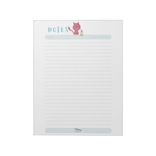 Dagelijks Notitieblok "Kawaii Pink Cat Notes" (Linkerzijde)