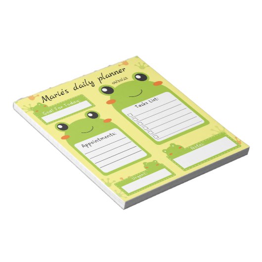 Dagelijks notitieblok kikkervisplant (Schuin)