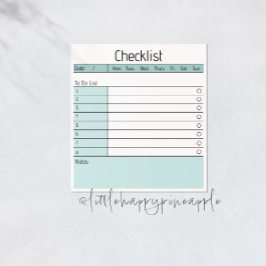 Dagelijks Notitieblok van checklist