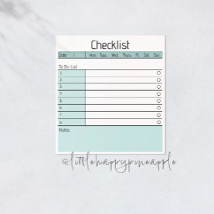 Dagelijks Notitieblok van checklist