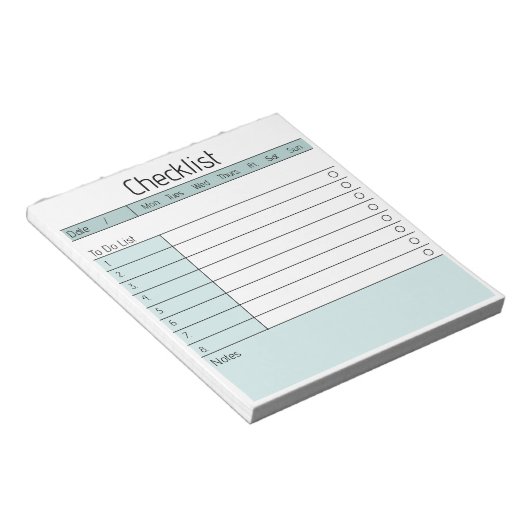 Dagelijks Notitieblok van checklist (Schuin)