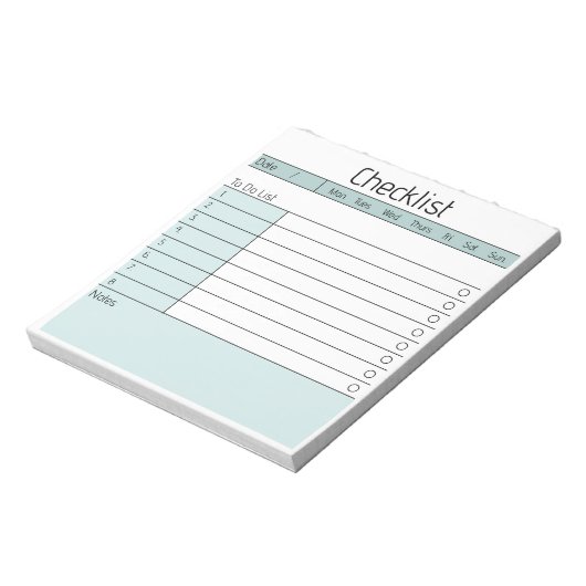 Dagelijks Notitieblok van checklist (Linkerzijde)