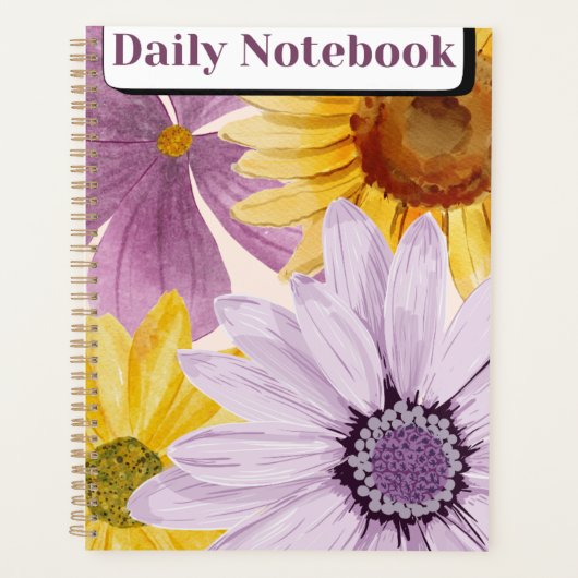 "Dagelijks Notitieboek" | Levendige Zonnebloem & P Planner (Voorkant)