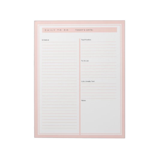 Dagelijks om Blush van lijst te doen Notitieblok (Linkerzijde)
